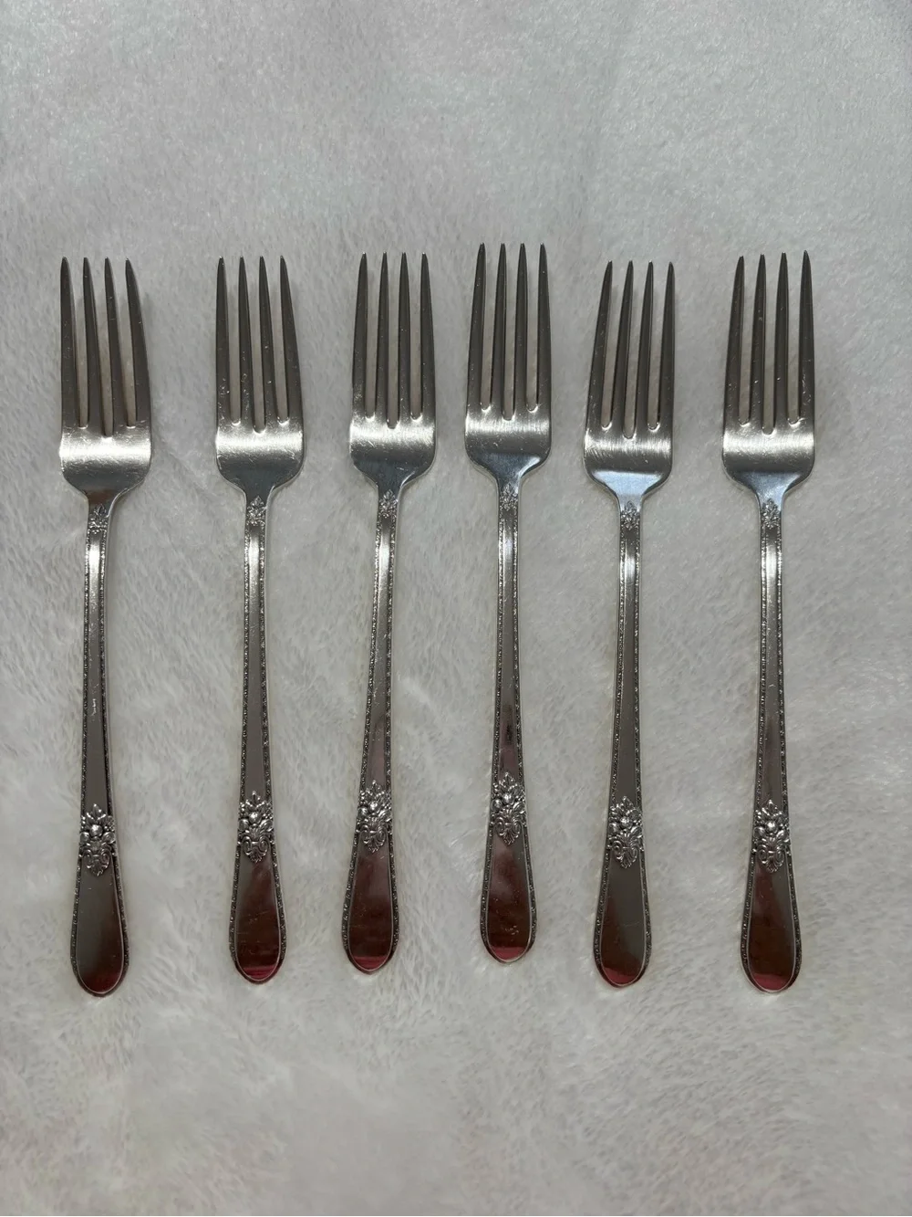 Vintage 1930 Silver-plated Forks Adoration Pattern by 1847 Rogers Bros. Set of 6